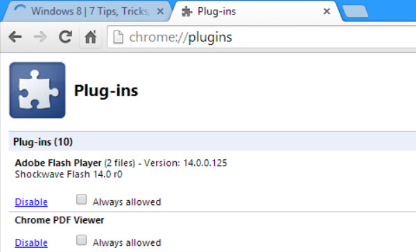 Enable Adobe Flash In Chrome