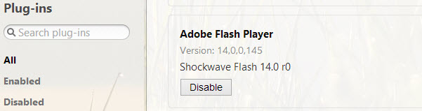 Enable Adobe Flash in Opera